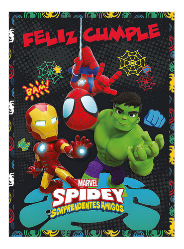 Cartel De Feliz Cumple Spidey Y Sus Amigos - Cotillón Waf