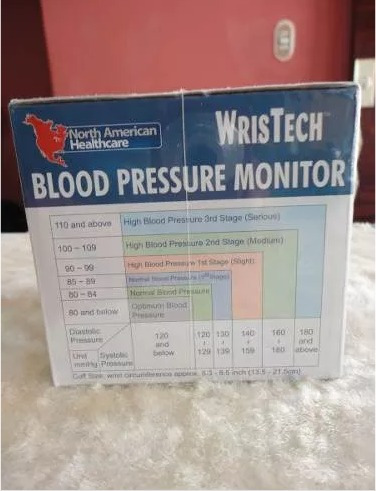 Presion Arterial Tensiometro Marca Wristech Importado De Usa