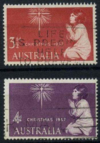 Imagen 1 de 3 de Estampillas Australia 1957/58/59 - Celebrando La Navidad