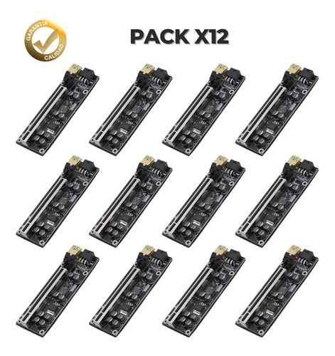 Imagen 1 de 8 de Riser Pack 12u 1x A 16x V 009s Plus Ultimo Modelo Pci-e
