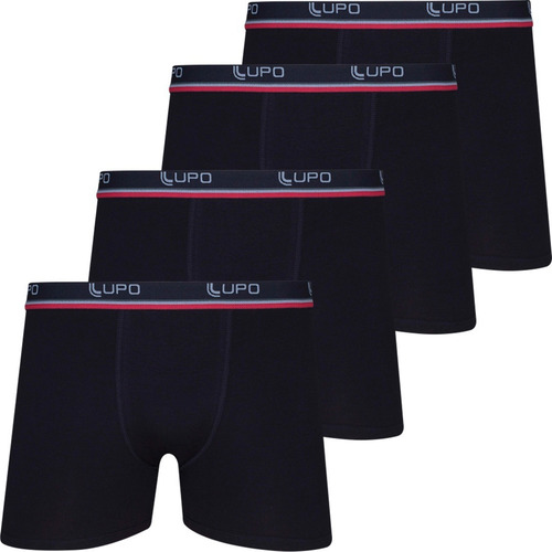 Imagem 3 de 8 de Kit 4 Cuecas Boxer Lupo Em Algodão Masculina Cotton Original