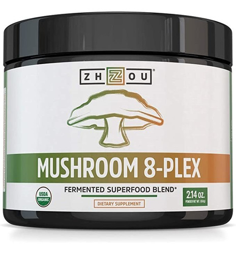 Zhou Nutrition 8-plex Organic Mushroom Powder, Support Cogn.