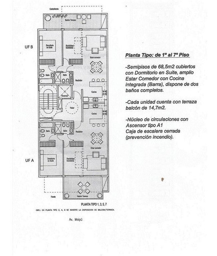 Imagen 10 de 12 de Semipiso De 3 Amb C/balcon Y Cochera. Edificio Con Amenities.
