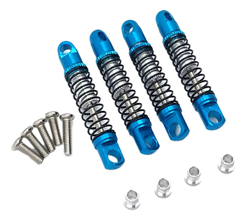 4 Piezas Amortiguador De Coche 1/18 Ajuste Rc Modelo Azul