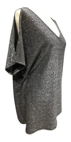 Imagen 3 de 9 de Blusa Remera Lurex Elastizada Talles Grandes Especiales