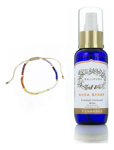 Balipura - Set De Viaje De 7 Chakras - Aura Spray Y Pulsera