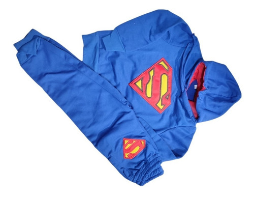Conjunto Pans Y Sudadera Con Gorro Superman Niño Niña Super 