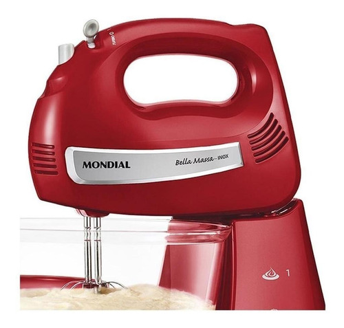 Batidora de pie Mondial Premium Bella Massa Inox 500W B-29-NP roja 60 Hz 220 V
