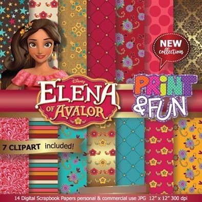 Kit Imprimible Pack Fondos Princesa Elena De Avalor 128 