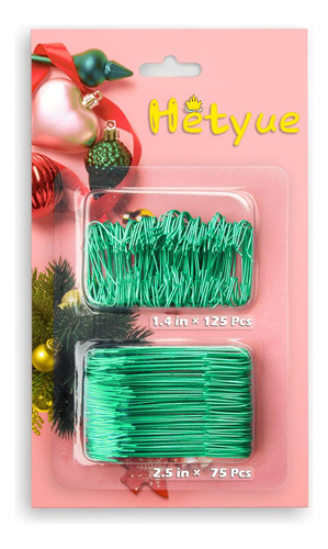 Ganchos Adornos De Árbol De Navidad Verde  200 Pack Ga...