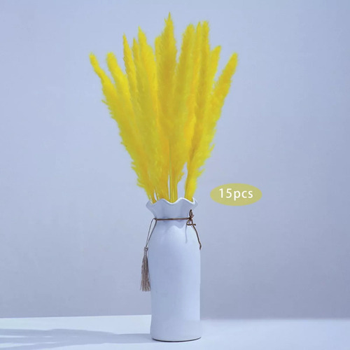 15 Piezas De Hierba De Pampa Seca Artificial Para Jarrón Fl