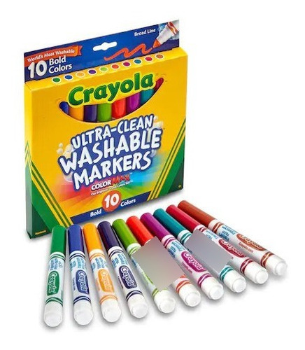 Marcadores Gruesos Lavables Crayola 10 Unidades (1 Paquete)