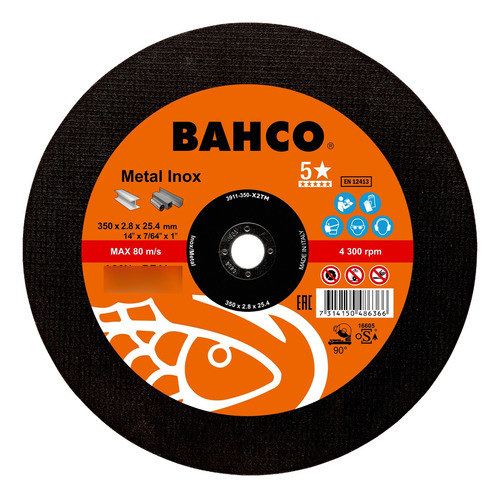 Discos Bahco De Corte Acero Inox ,metal, 350 X 2,8 X 25,4 Mm