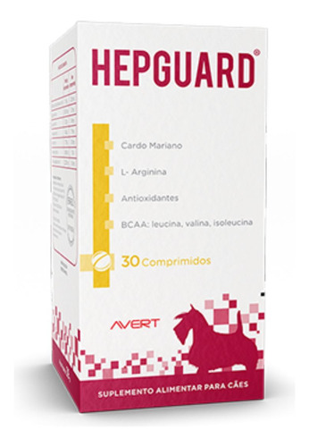 Kit 2 Hepguard Suplemento Para Cães Avert 30 Comprimidos