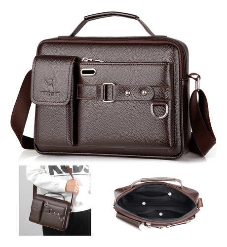 Bolso Bandolera Briefcase Business Satchel De Piel