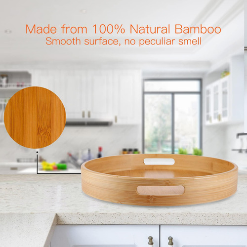 Organizador De Susan Lazy 14 Pulgadas, Bamboo Lazy Susan Par