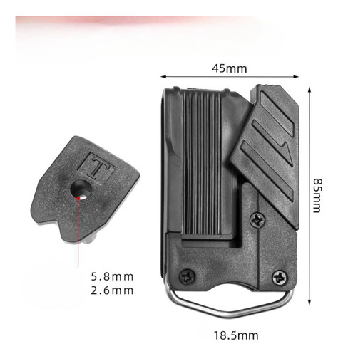 Soporte Para Cinta Métrica Clip Para Negro Con Anillo