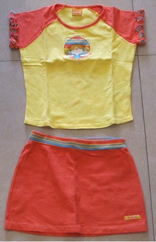 Conjunto Pollera Y Remera T: 6 Años Divino Impecable