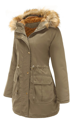 Chaqueta J Para Mujer, De Felpa De Invierno, Con Capucha, Ho