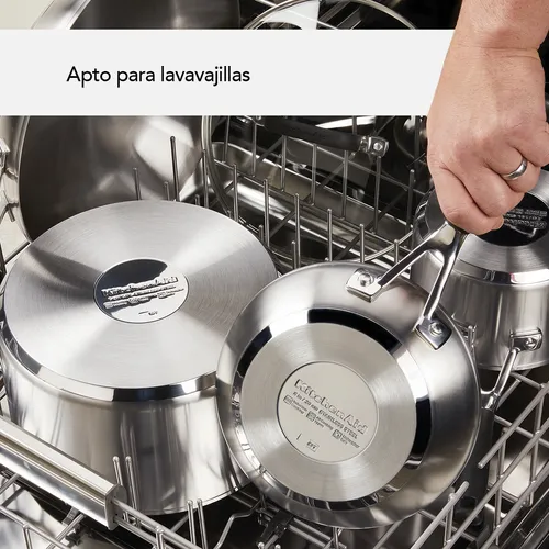 Batería de Cocina KitchenAid 71017 10 Piezas Acero Inoxidabl Color Acero Inoxidable