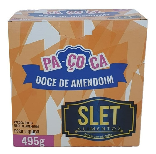 Paçoca Rolha Doce De Amendoim Caixa 33un 495g Slet Alimentos