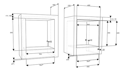 Horno Empotrable Eléctrico Fensa 59l Timer Digital Fhe 1190t