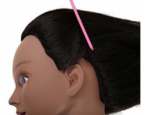 Cabeza Entrenamiento Cabello Natural Negro 45cm Sophire Negro
