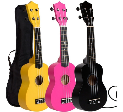 Ukelele Electroacustico Soprano Colores Superior Funda Pua