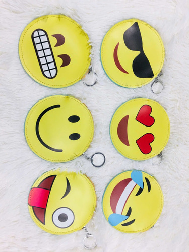 Monederos Llaveros Emoji Carita X Pack De 12uni