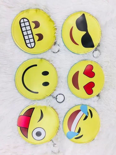 Monederos Llaveros Emoji Carita Pack De 12uni