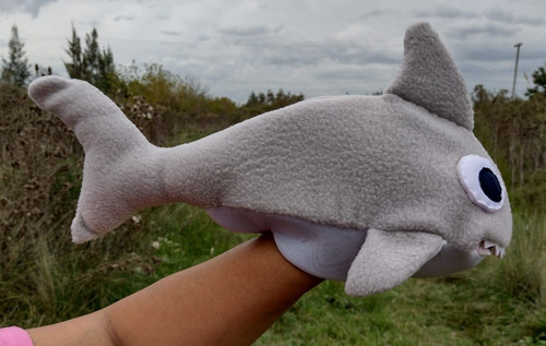 Imagen 4 de 5 de Titere Mano Muppets No Peluche Tiburón 45 Cm