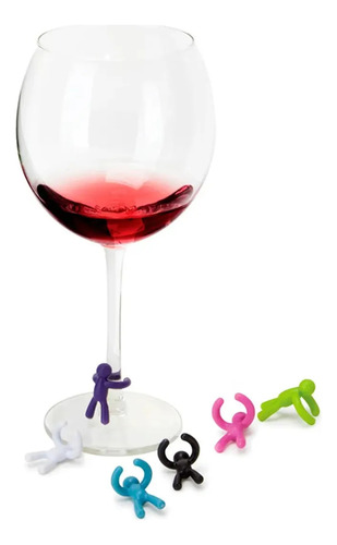 Kit Marcadores De Taças Vinho 6 Bonequinhos