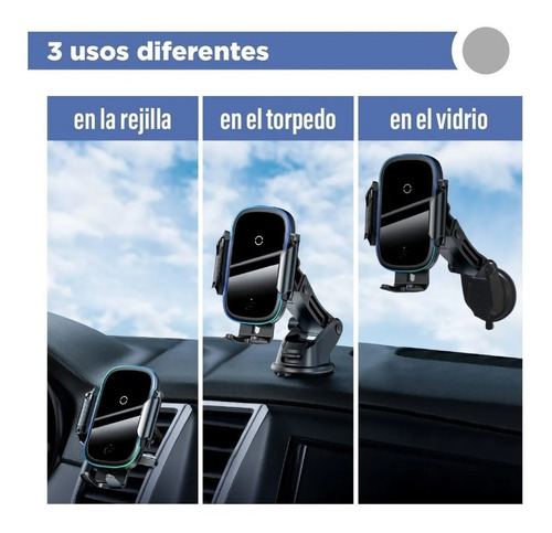 Imagen 2 de 10 de Soporte Celular Auto Sopapa Inalámbrico Electrico / Baseus