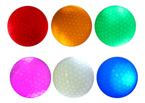 6 Piezas Bola De Golf Resplandor Luz Oscura Iluminar De