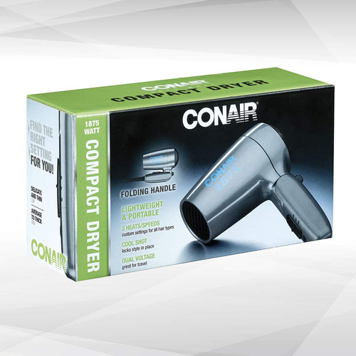 Secador De Cabelo Conair Travel 1875w Compacto Com Dupla Vol