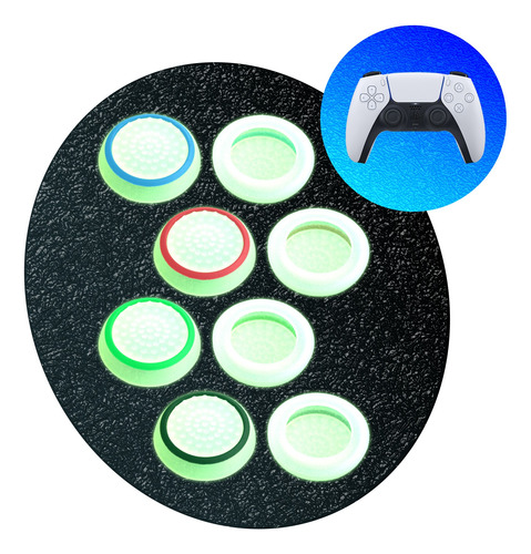 8 Gomas Fosforescente Joystick Silicon Para Ps4 Ps5 Y Xbox