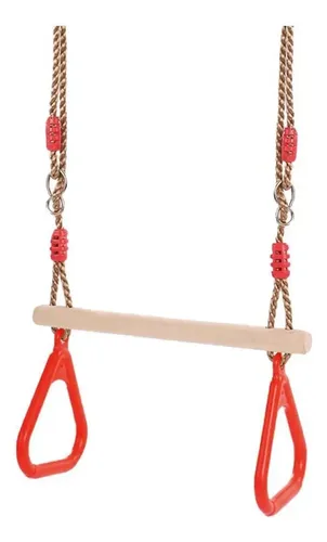 VICASKY Juego De Anillos De Gimnasia Y Barra De Madera Para Columpio – Capacidad 300 Kg, Para Niños Y Adultos
