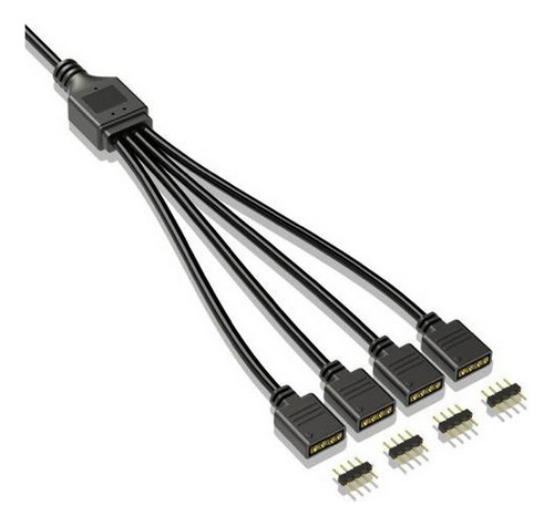 Cabo Splitter Rgb 12v 4 Pinos Adaptador Led Fan Rgb 4 Portas