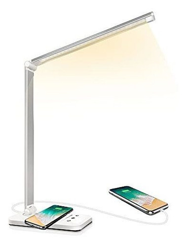 Lámpara De Escritorio Led Con Cargador Inalámbrico, Puerto D Color de la estructura slator Color de la pantalla slator