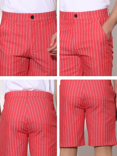 Short Bermuda Hombre Pantalones Cortos Ajustado A Rayas