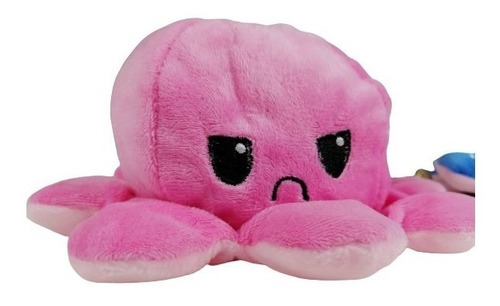 Pulpo Reversible Pulpito Feliz Enojado Rosa-azul