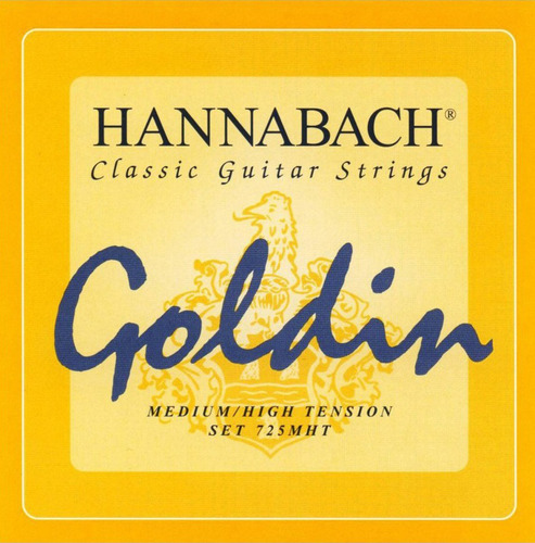 Conjunto Hannabach Goldin. Cordas de guitarra de 725 Mht, médio/H