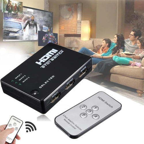 Switch Hdmi 3 Puertos + Control Remoto Full Hd 2k 4k