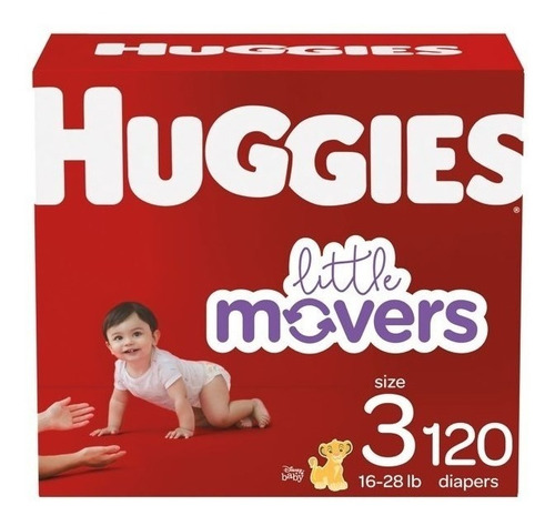 Huggies Little Movers Pañales Tamaño 3, 120 Unidades