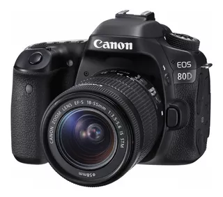 Canon EOS Kit 80D + lente 18-55mm IS STM DSLR color negro