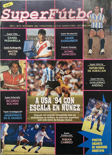 Superfútbol Revista Nº 75 Nov 1993, Fútbol Deportes, Sp2z4