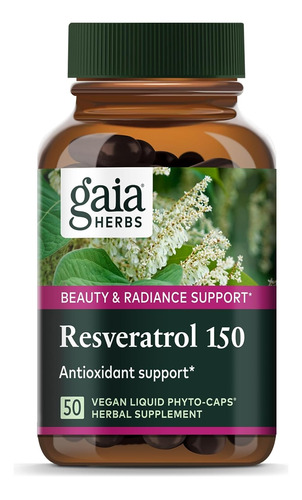 Gaia Herbs Resveratrol 150 Suplemento Antioxidante X50 Cáps
