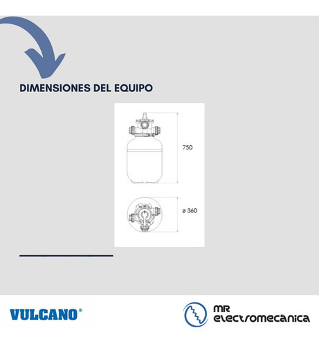 Imagen 6 de 10 de Filtro Pileta Vulcano Vc 20 Para Piscina Hasta 35.000 Litros