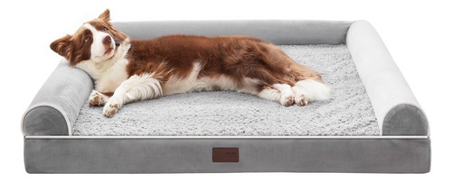 Cama Ortopédica Para Perro Mediano Sofá De Espuma Impermeabl Gris Diseño