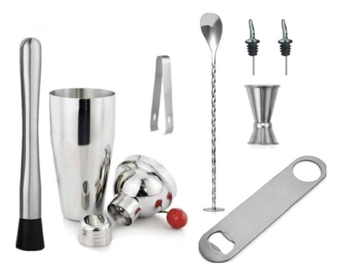  Kit Bartender Profesional Set Coctelera 6 Piezas Bar